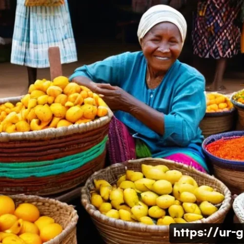 Home 10 기니비사우에서 재래시장과 현대 시장 차이 - **Prompt:** A bustling and vibrant traditional market in Guinea-Bissau, set on ancient, sun-drenched...